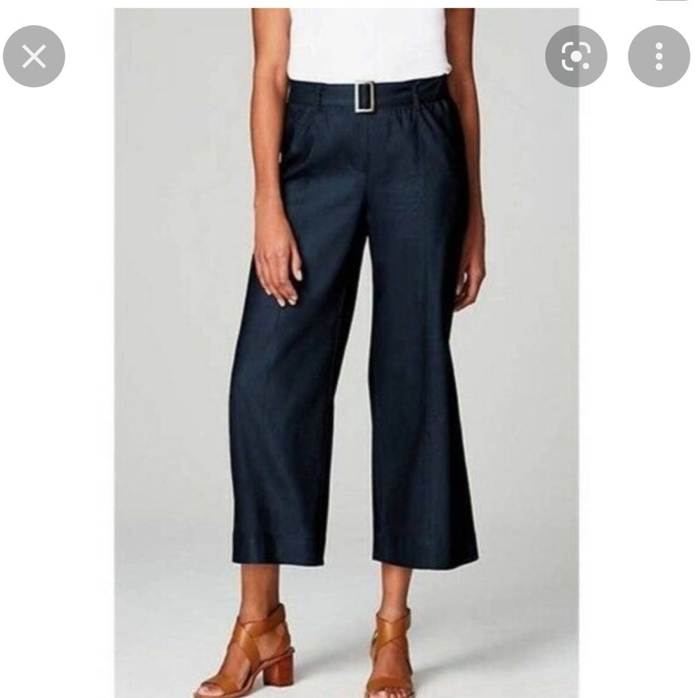 J. Jill Navy Wide-Leg Cropped Pants